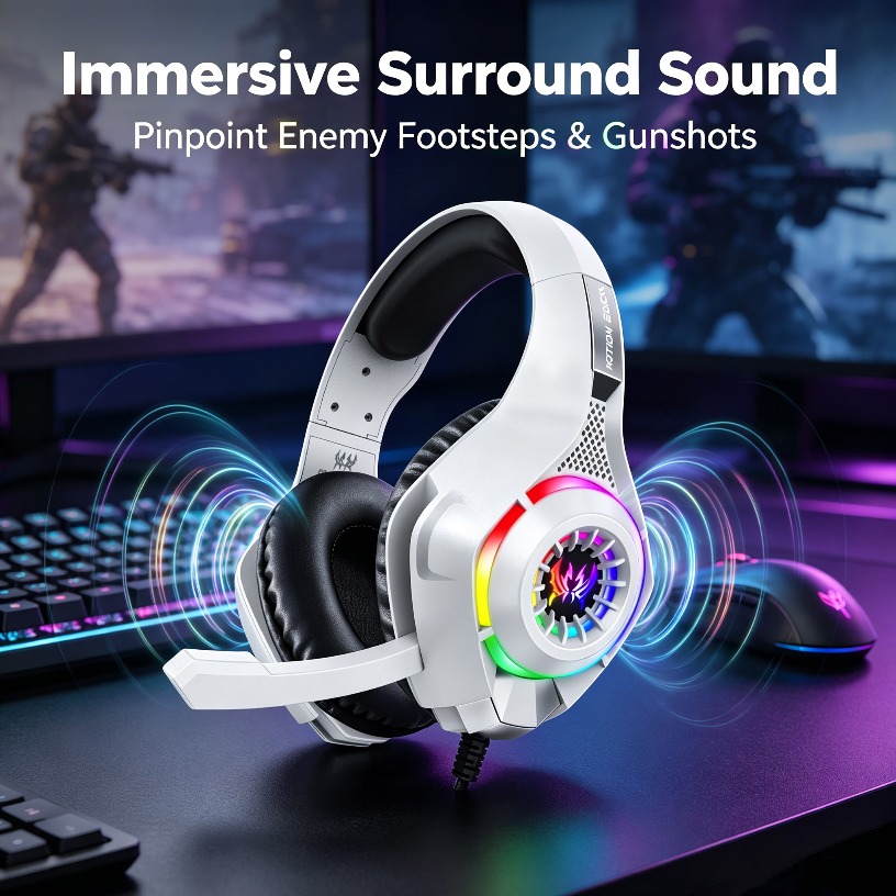 Gaming Console Headset - Auriculares para juegos con cable y