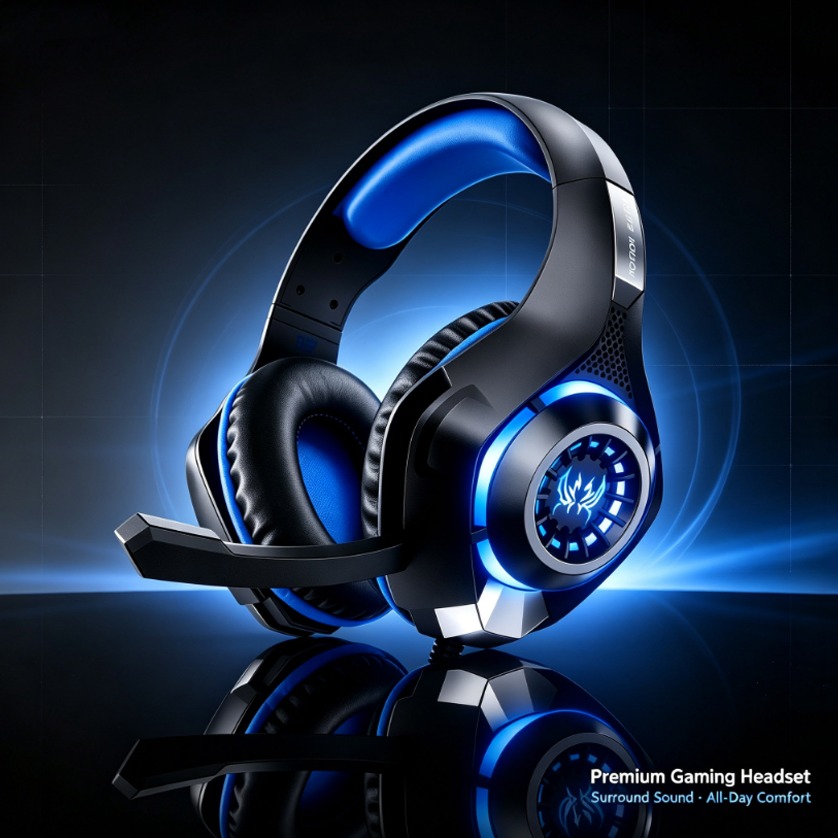Gaming Console Headset - Auriculares con micrófono para juegos, auriculares