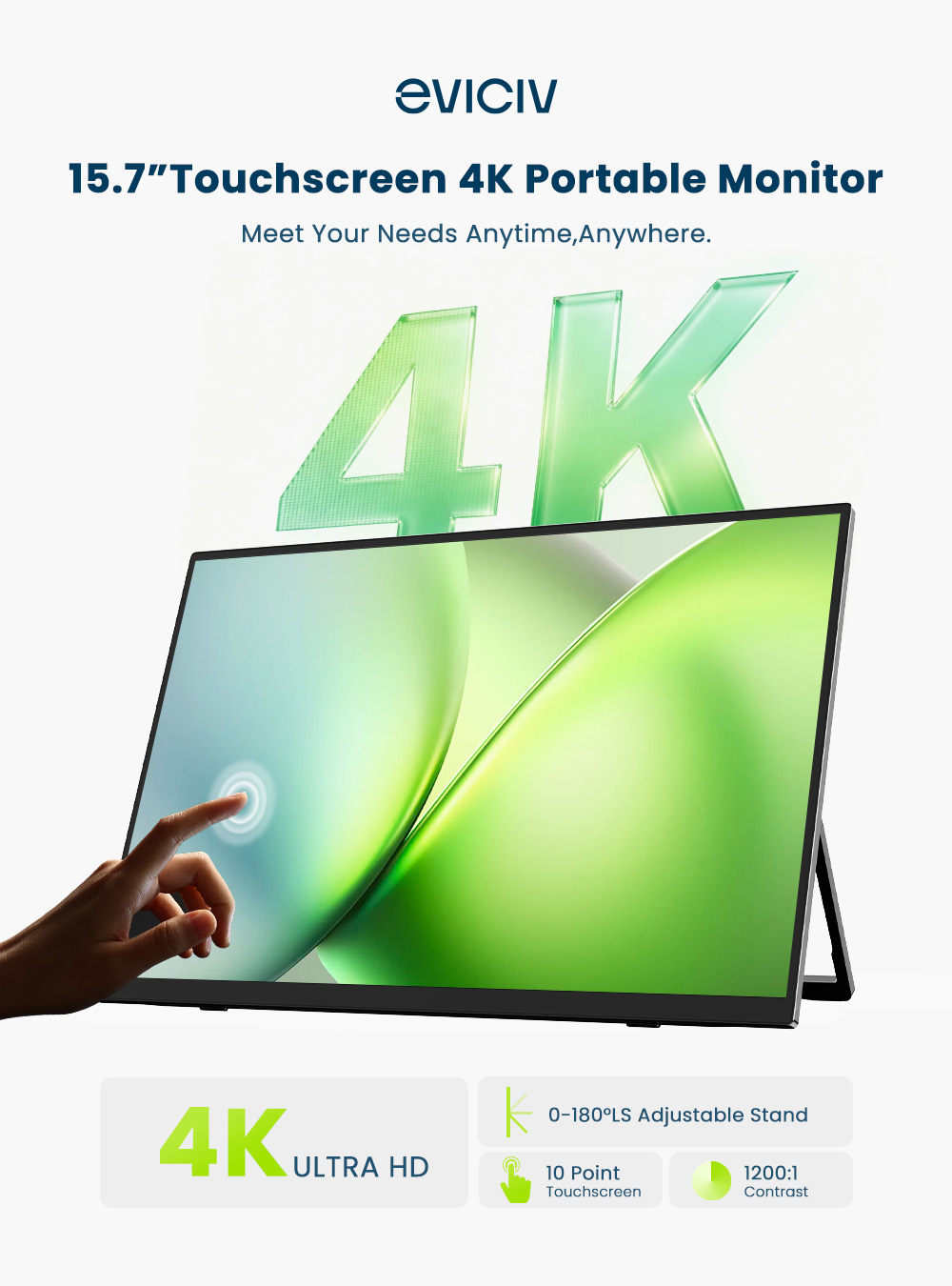 Monitor portátil EVICIV 4K de  - Gaming Console Types reseña y precio